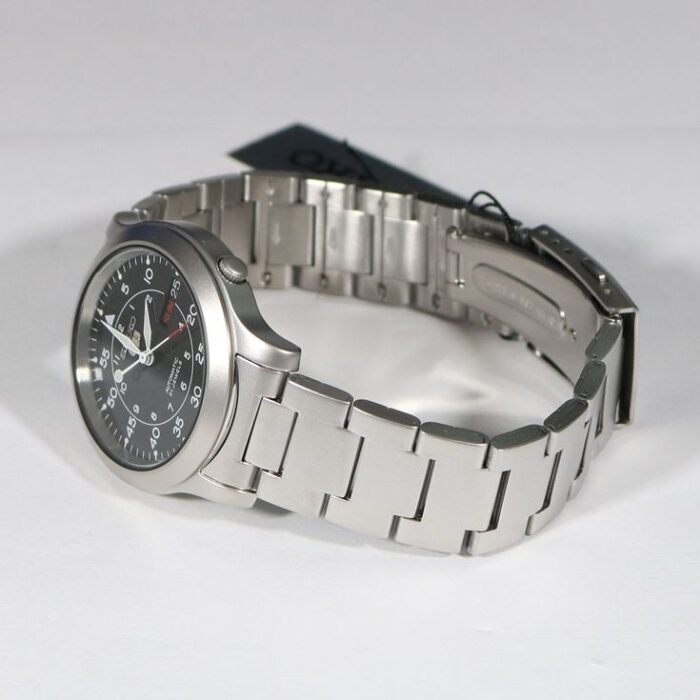 Seiko 5 Sports Flieger Automatic Black Dial Silver Steel Strap Watch for Men - SRPH27K1 - Image 4